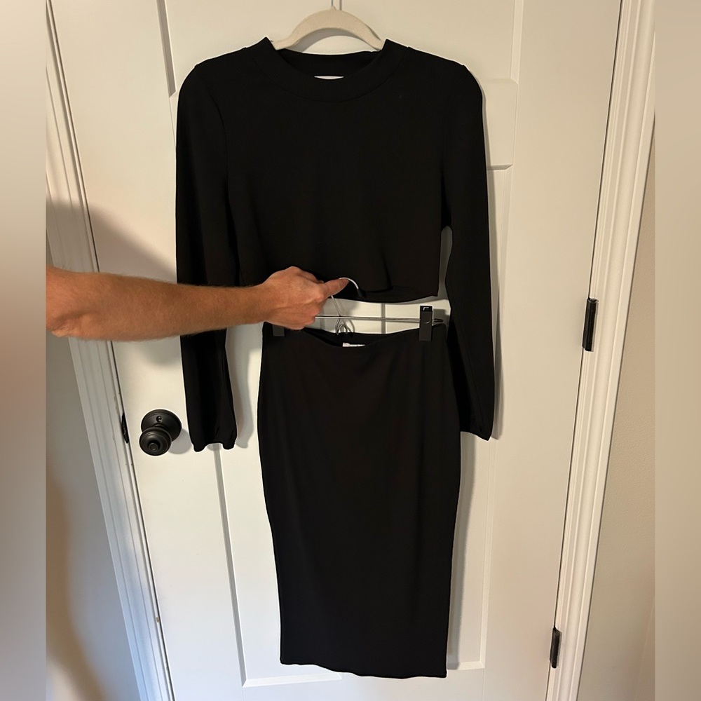 Superdown Ribbed 2-Piece Skirt Set